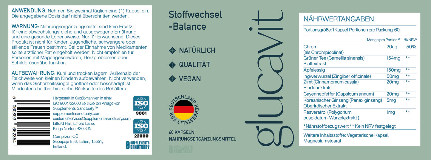 GLUCAVIT Metabolic Balance Support – 60 Capsules
