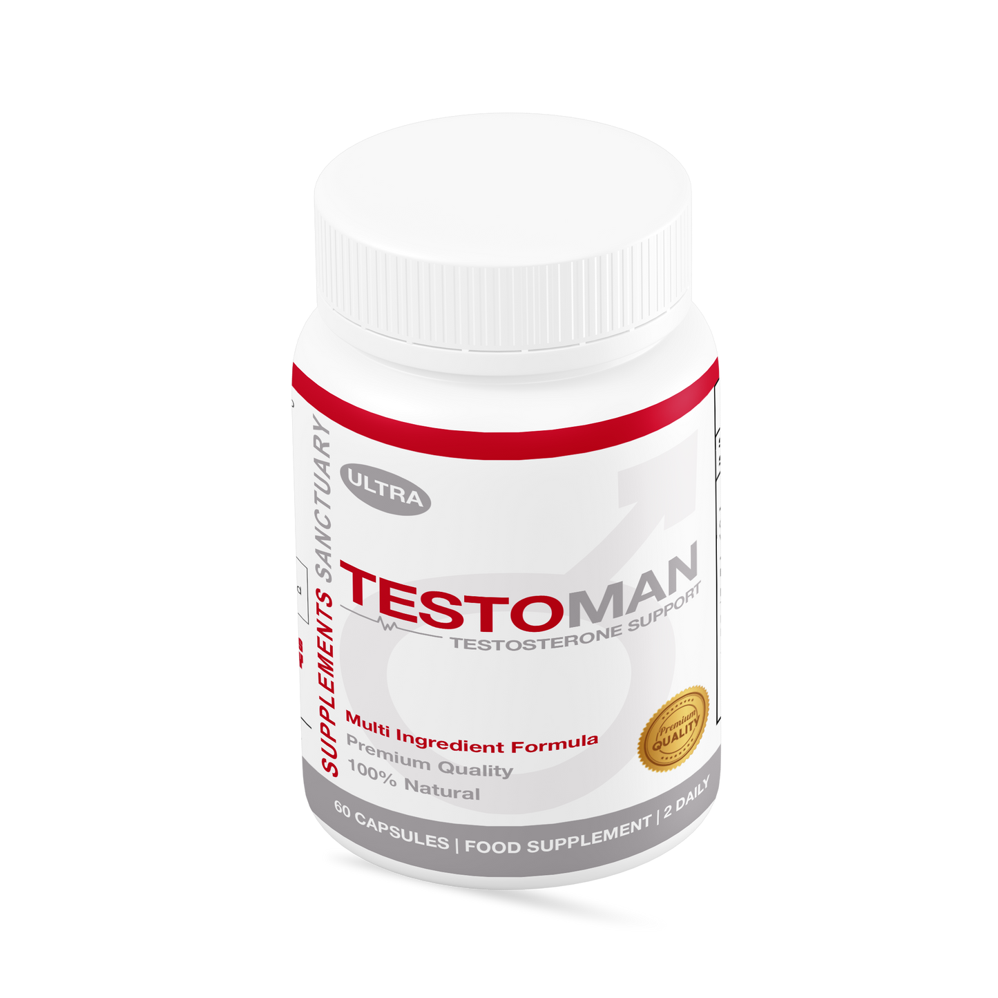 Testoman Ultra – Men’s Vitality & Performance Complex | D-Aspartic Acid, Tribulus, Maca & L-Arginine | 60 Capsules | Food Supplement