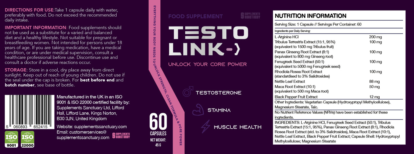 TestoLink Men’s Vitality & Support – 60 Capsules