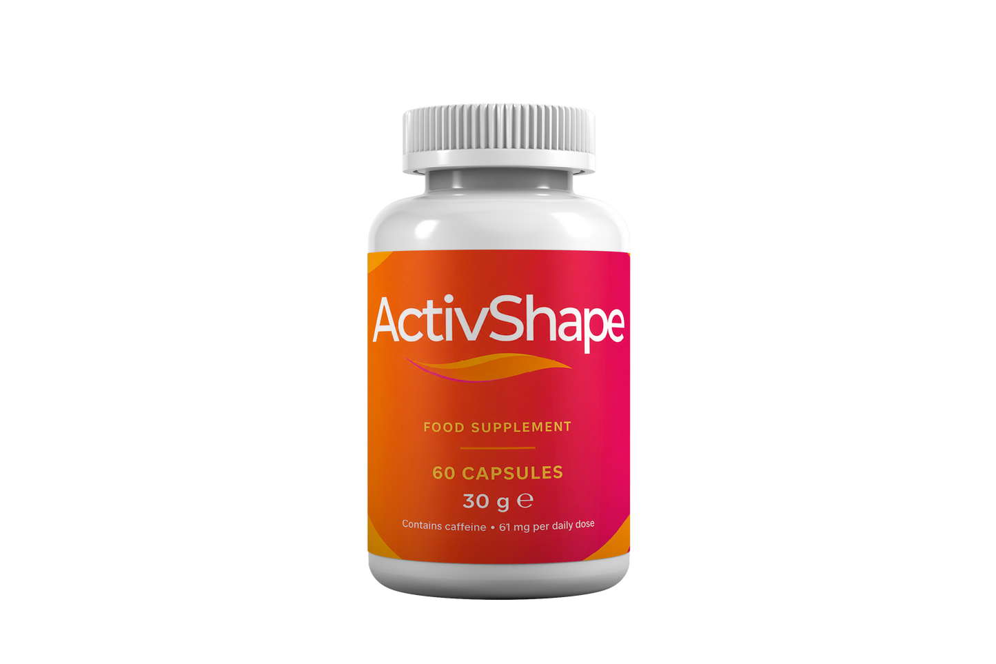 ActivShape Food Supplement – Caffeine, Guarana, Apple Cider Vinegar, Zinc & Chromium – 60 Capsules