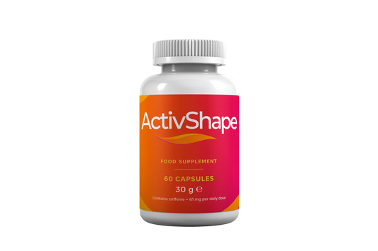 ActivShape Food Supplement – Caffeine, Guarana, Apple Cider Vinegar, Zinc & Chromium – 60 Capsules