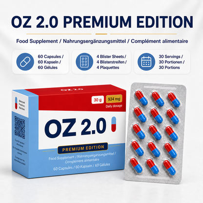 OZ 2.0 Premium Edition – Matcha, Spirulina, Apple Cider Vinegar, L-Carnitine, Zinc & Chromium Food Supplement – 60 Capsules