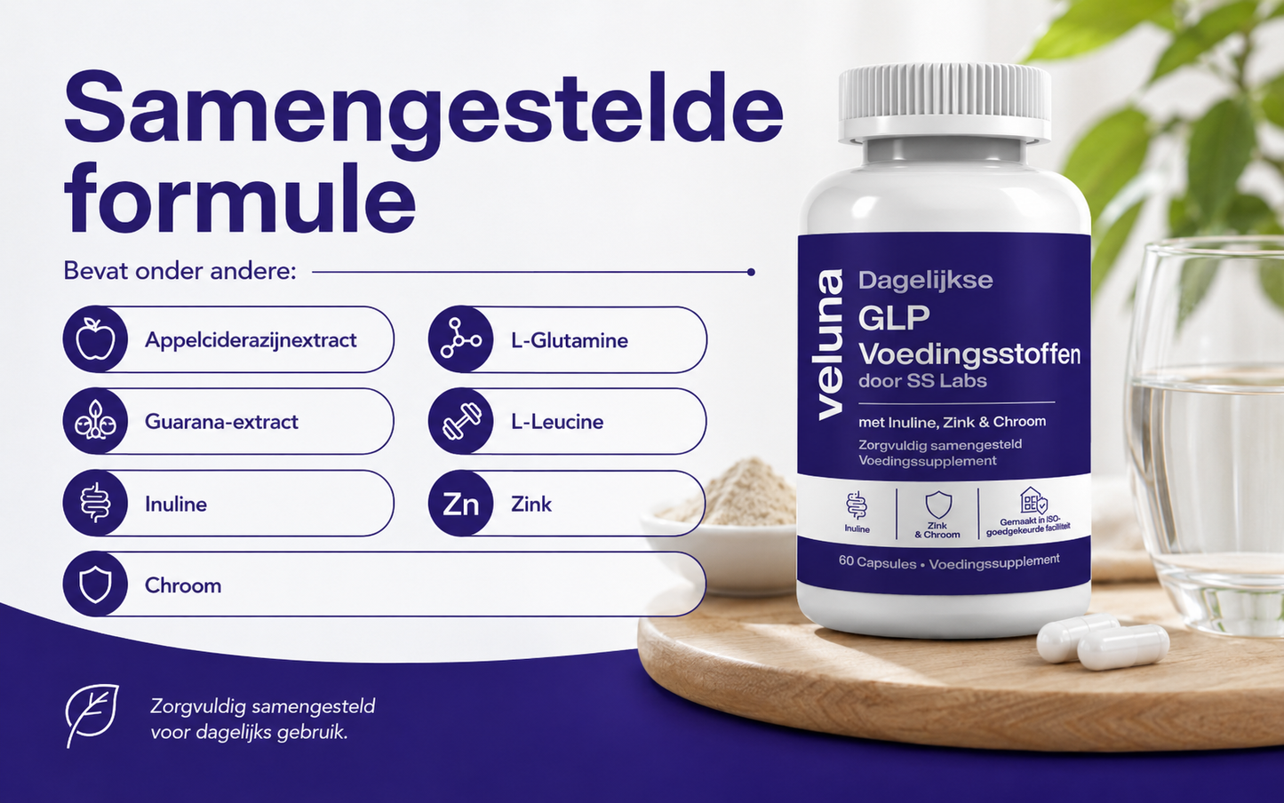 Veluna Daily GLP Nutrients by SS Labs – Food Supplement – 60 Capsules
