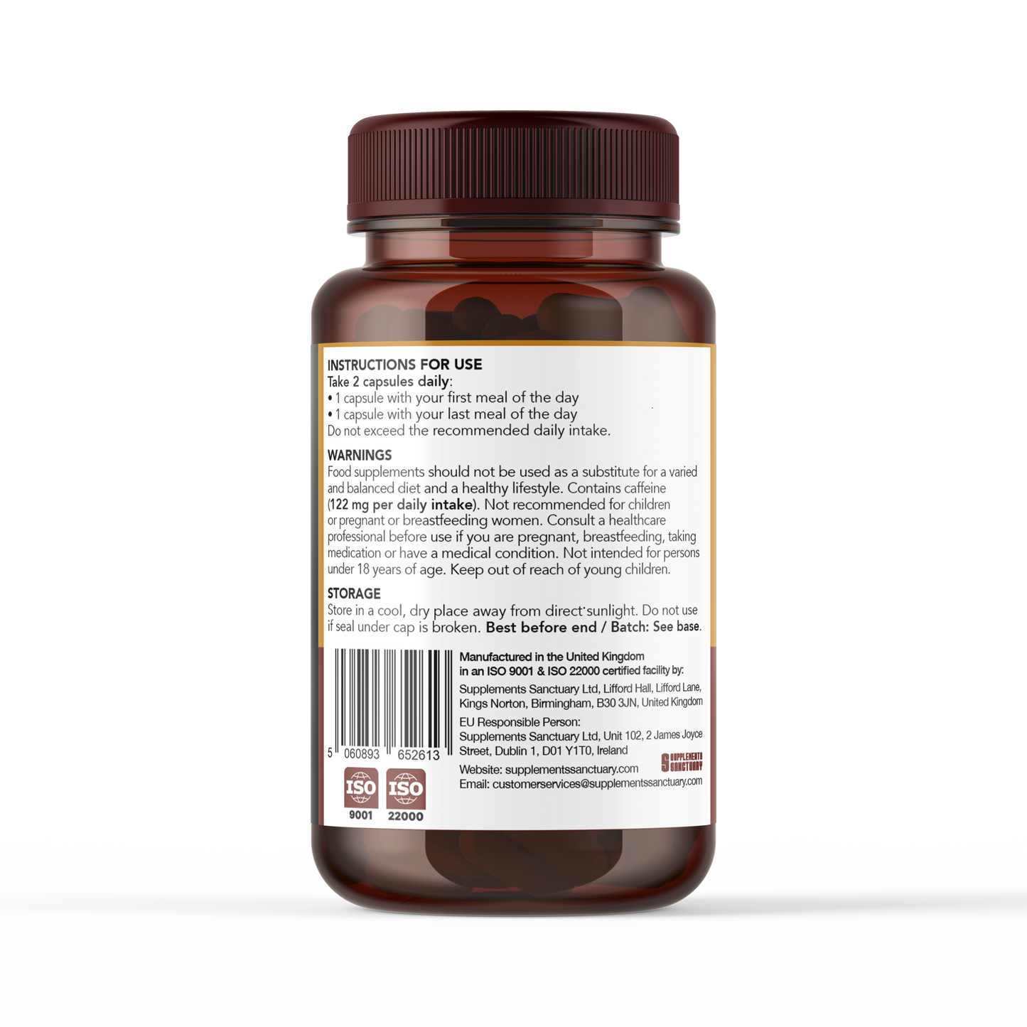 GLPura Pro Metabolic Support Formula – Chromium, Caffeine & Apple Cider Vinegar – 60 Vegan Capsules