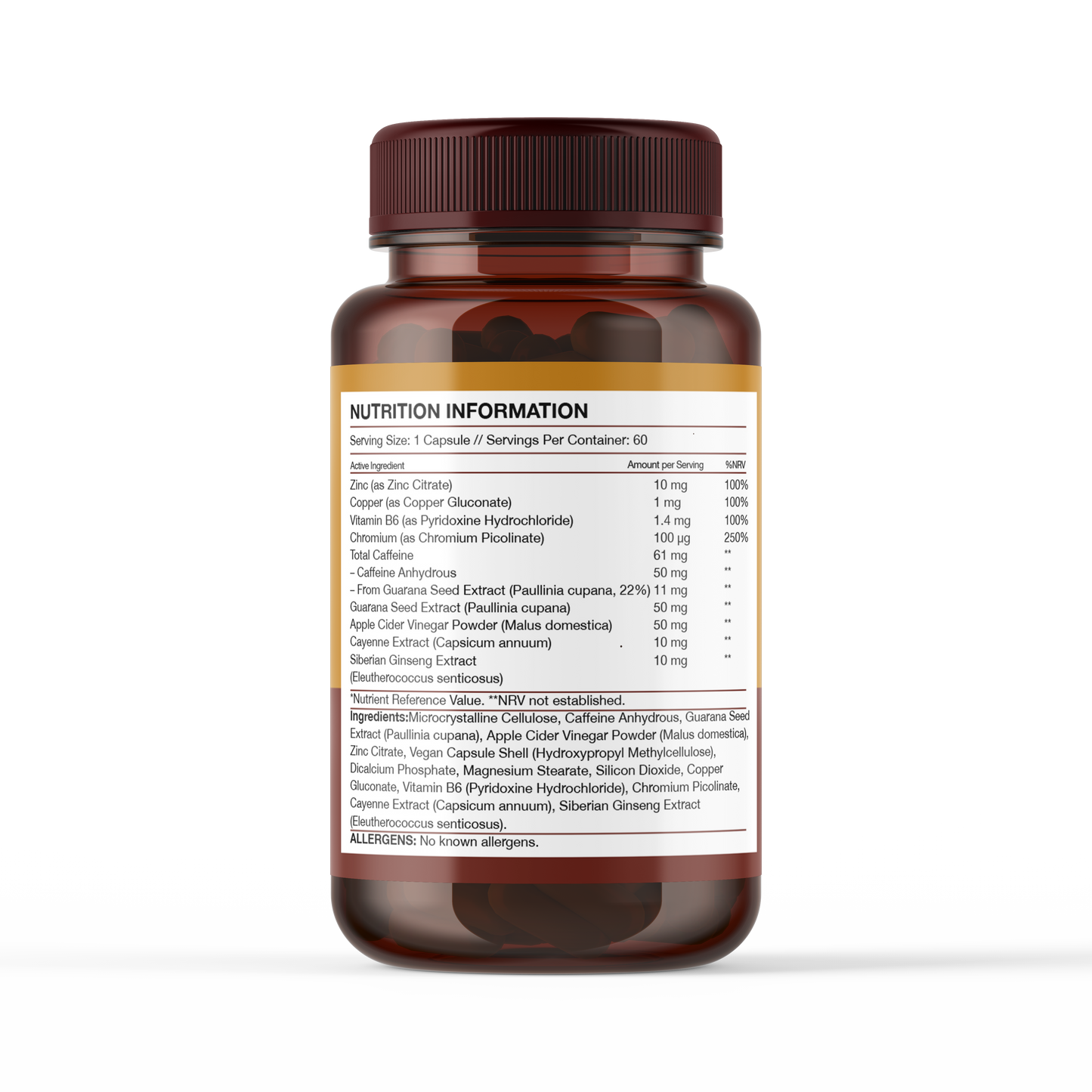 GLPura Pro Metabolic Support Formula – Chromium, Caffeine & Apple Cider Vinegar – 60 Vegan Capsules