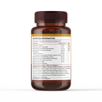 GLPura Pro Metabolic Support Formula – Chromium, Caffeine & Apple Cider Vinegar – 60 Vegan Capsules