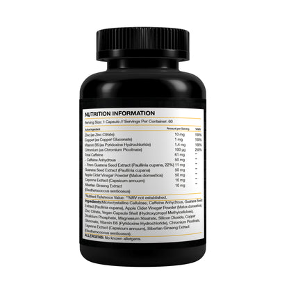 GaraHerb Metabolic Support – Chromium, Caffeine & Apple Cider Vinegar – 60 Capsules