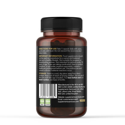 HoneyBoostXL Male Support Formula – L-Arginine, Tribulus, Maca & Ginseng – 60 Vegan Capsules