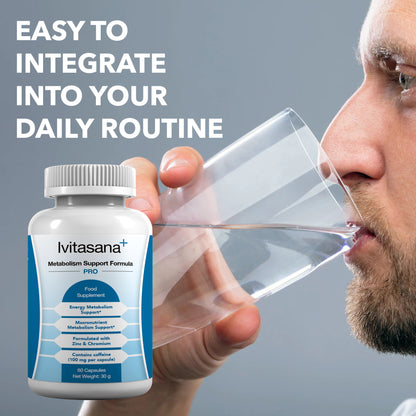 vitasana+ Metabolism Support PRO – Zinc & Chromium Formula with Green Tea & Caffeine – 60 Vegan Capsules