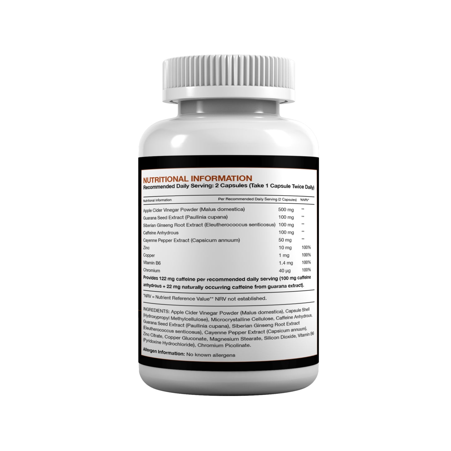 Leanify Caffeine & Guarana Food Supplement – 60 Capsules