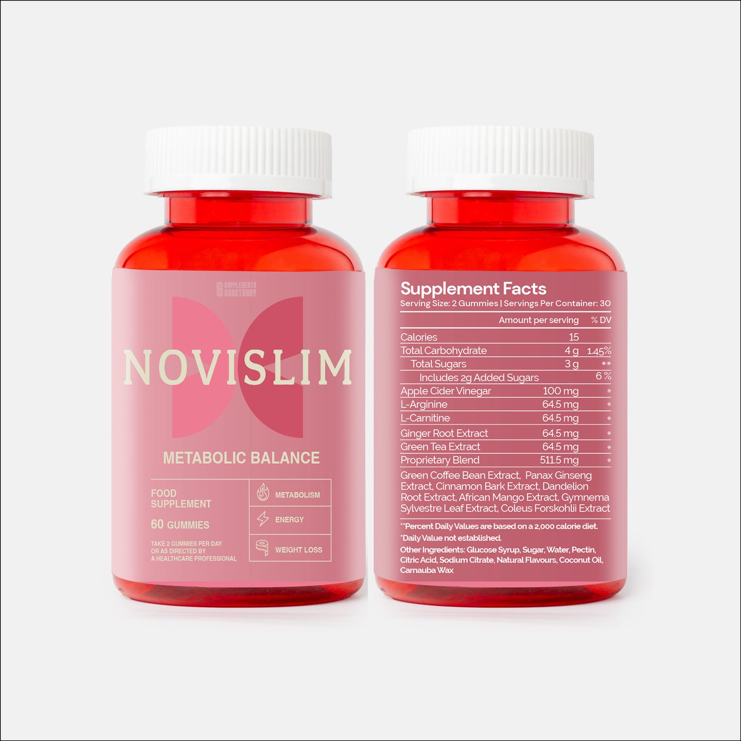NOVISLIM Metabolic Balance Gummies – Apple Cider Vinegar & Green Tea – 60 Gummies