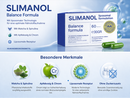 Slimanol Macronutrient Metabolism Support – L-Carnitine & Natural Metabolic Booster – 30 Vegan Capsules