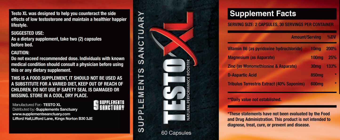 Testo XL| 60 Vegetarian Capsules