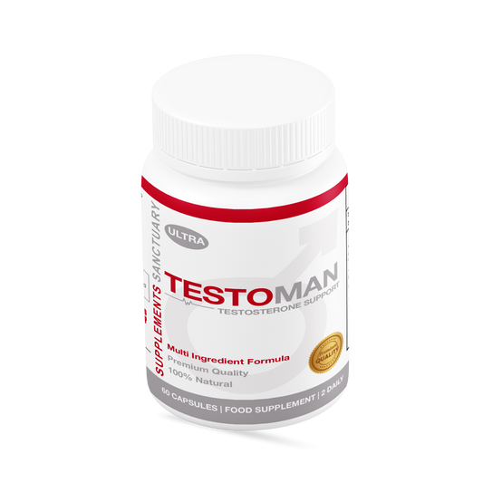Testoman Ultra – Men’s Vitality & Performance Complex | D-Aspartic Acid, Tribulus, Maca & L-Arginine | 60 Capsules | Food Supplement