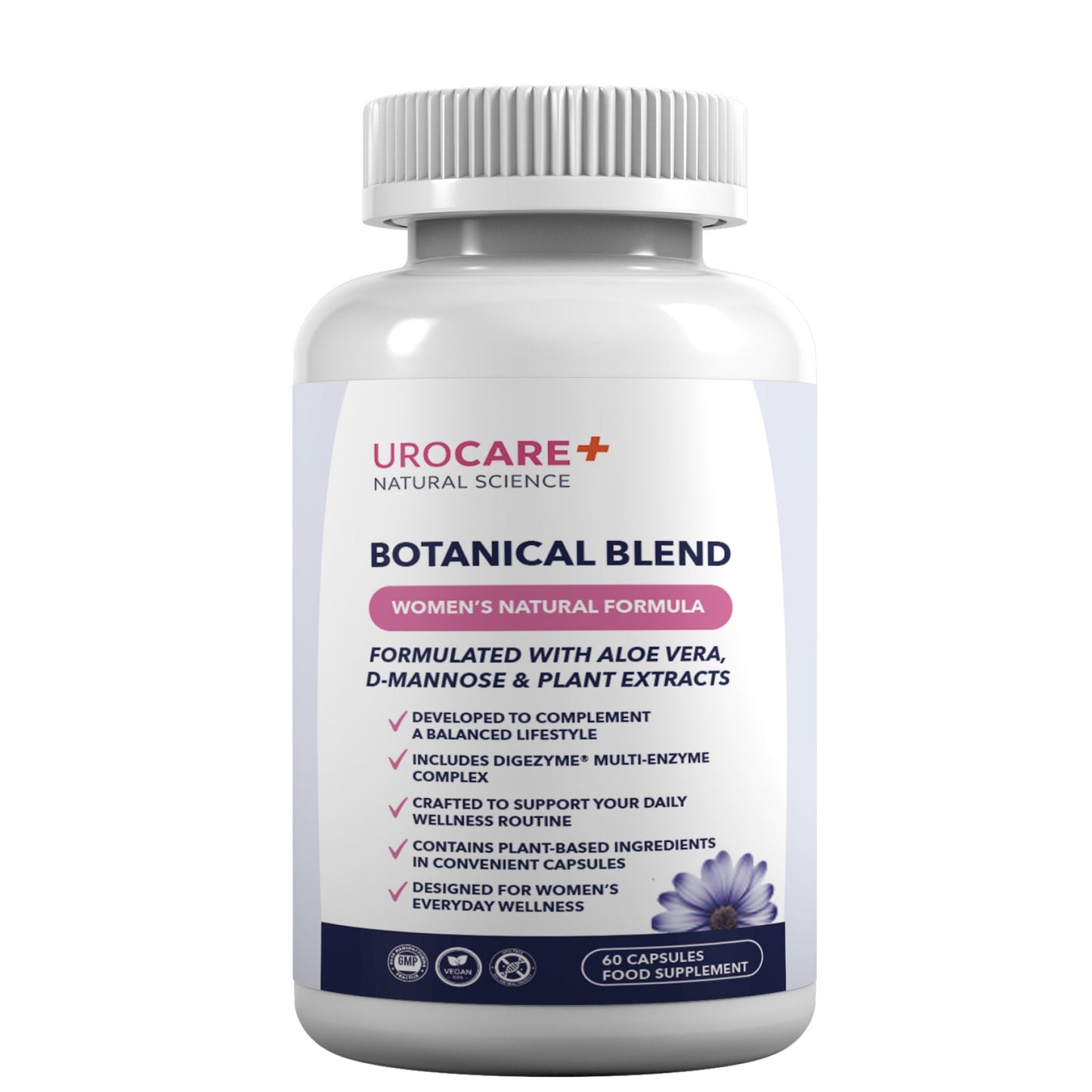 Urocare+ Women’s Wellness Formula – D-Mannose, Aloe Vera & Olive Leaf – 60 Capsules