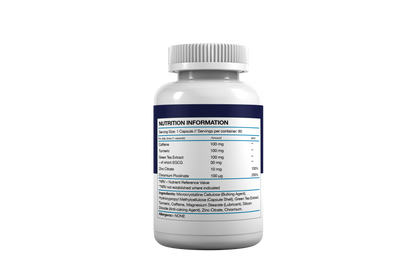 Leaniq Metabolic Support – Green Tea, Chromium & Zinc with Caffeine – 60 Vegan Capsules