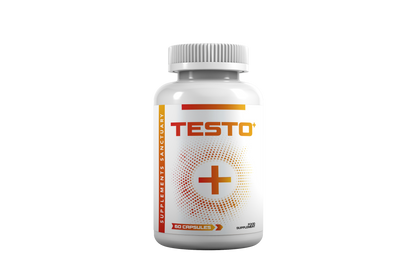 TESTO+ Male Vitality Formula – L-Arginine, Tribulus, Fenugreek & Ginseng – 60 Vegan Capsules