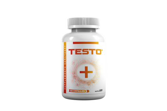 TESTO+ Male Vitality Formula – L-Arginine, Tribulus, Fenugreek & Ginseng – 60 Vegan Capsules